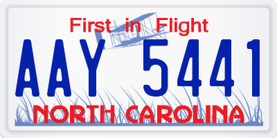 NC license plate AAY5441