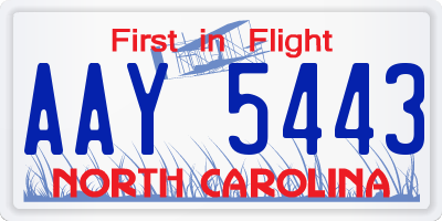 NC license plate AAY5443