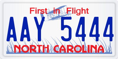 NC license plate AAY5444