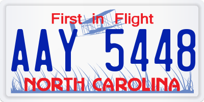 NC license plate AAY5448