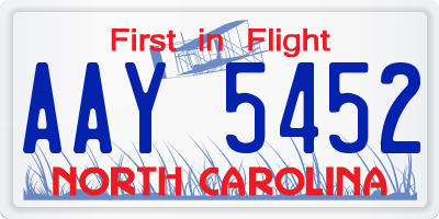 NC license plate AAY5452