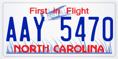 NC license plate AAY5470
