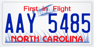 NC license plate AAY5485