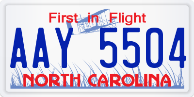 NC license plate AAY5504