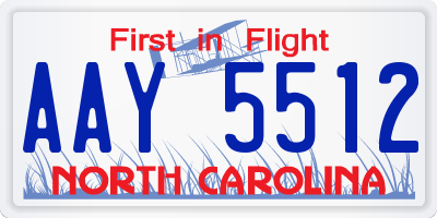 NC license plate AAY5512