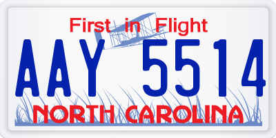 NC license plate AAY5514