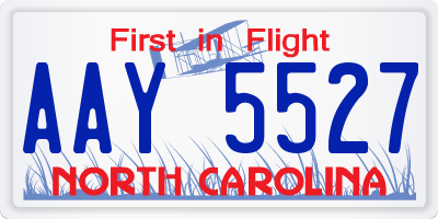 NC license plate AAY5527