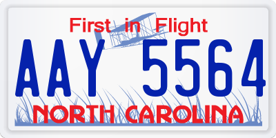 NC license plate AAY5564