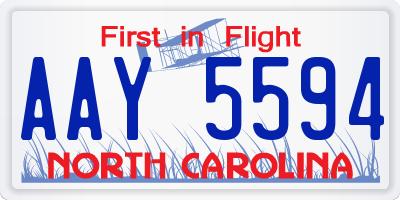 NC license plate AAY5594