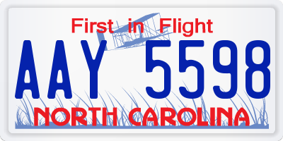 NC license plate AAY5598