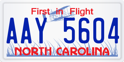 NC license plate AAY5604