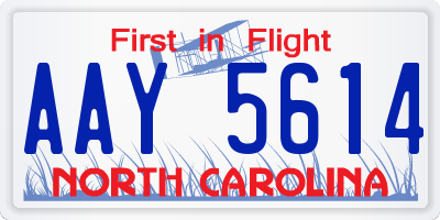 NC license plate AAY5614