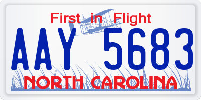 NC license plate AAY5683