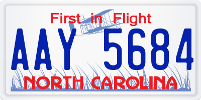 NC license plate AAY5684