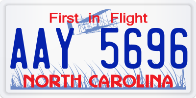 NC license plate AAY5696