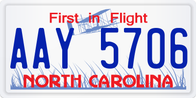NC license plate AAY5706
