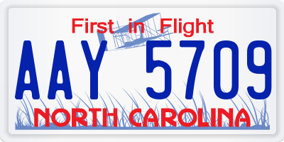 NC license plate AAY5709