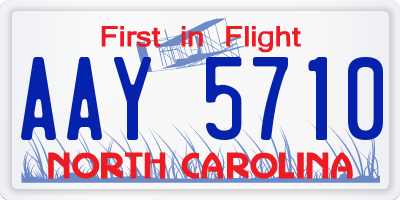 NC license plate AAY5710