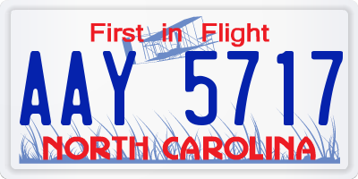 NC license plate AAY5717