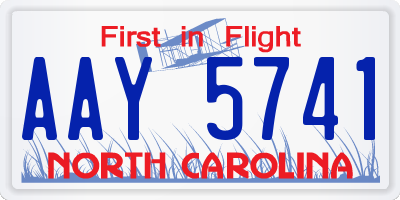 NC license plate AAY5741
