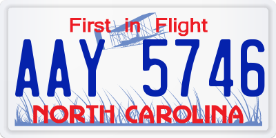 NC license plate AAY5746
