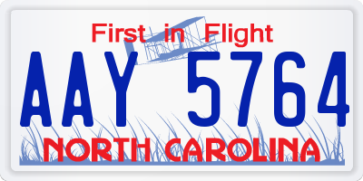 NC license plate AAY5764