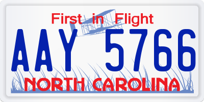 NC license plate AAY5766