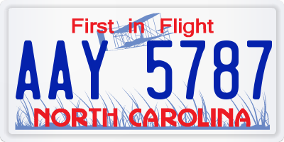 NC license plate AAY5787