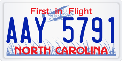 NC license plate AAY5791