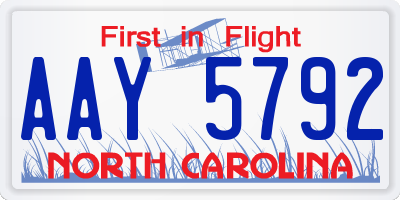 NC license plate AAY5792
