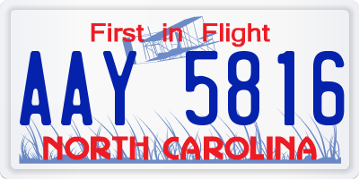 NC license plate AAY5816