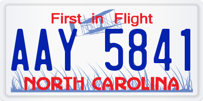 NC license plate AAY5841