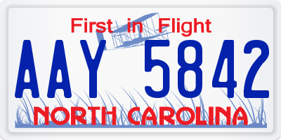 NC license plate AAY5842