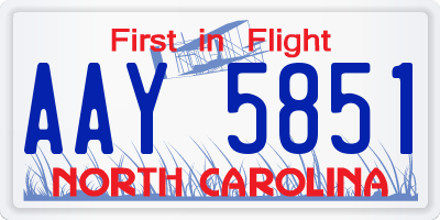 NC license plate AAY5851