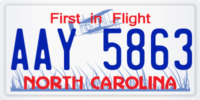 NC license plate AAY5863