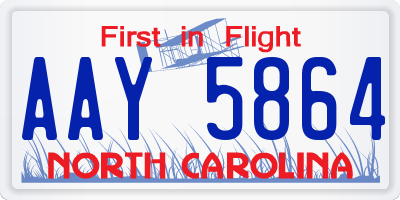 NC license plate AAY5864