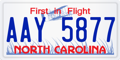 NC license plate AAY5877