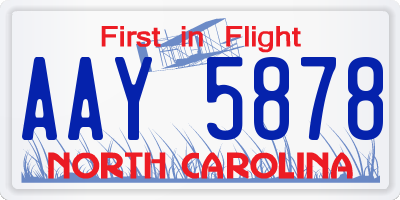 NC license plate AAY5878