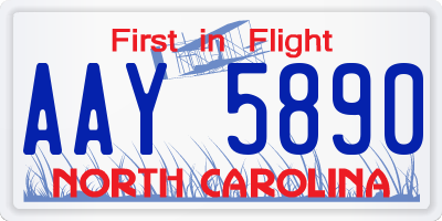 NC license plate AAY5890
