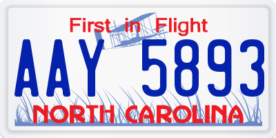 NC license plate AAY5893