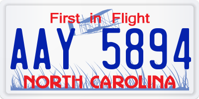 NC license plate AAY5894