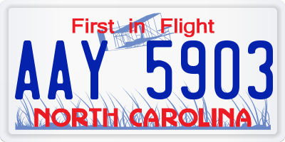 NC license plate AAY5903