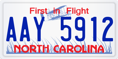 NC license plate AAY5912