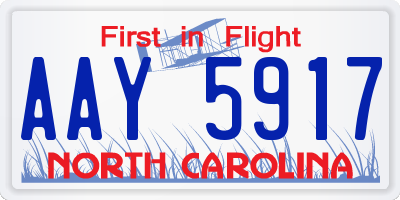 NC license plate AAY5917