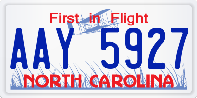 NC license plate AAY5927