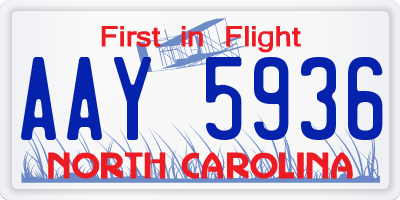 NC license plate AAY5936