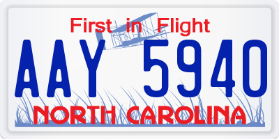 NC license plate AAY5940