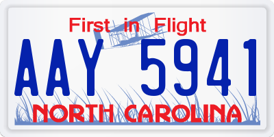 NC license plate AAY5941