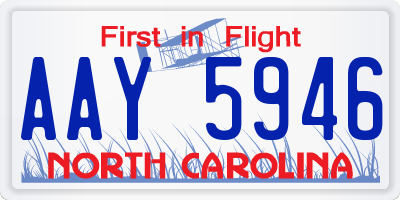 NC license plate AAY5946