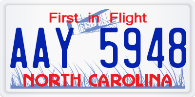 NC license plate AAY5948